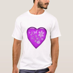 Schönes Glas-Blumen-Herz T-Shirt