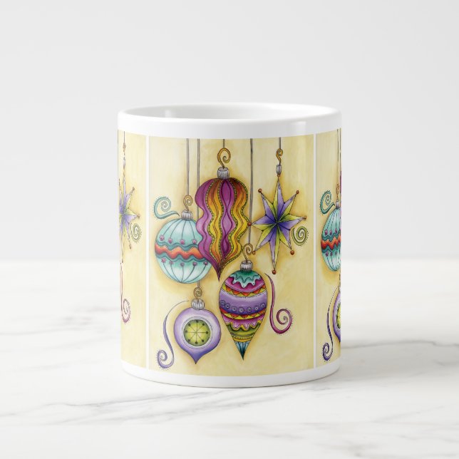 Schönes Glas farbenfrohe Weihnachtsschmuck Jumbo-Tasse (Vorderseite)