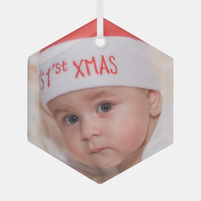 Schönes Glas Foto Weihnachtsschmuck (Vorderseite)