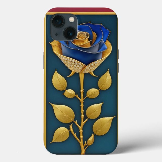 Schönes Glasfenster mit blauer Rose Case-Mate iPhone Hülle (Rückseite)