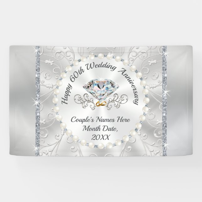 Schönes Glücksspiel 60. Hochzeit-Jubiläum-Banner Banner (Horizontal)