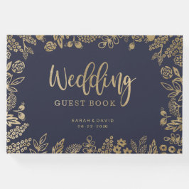 Schönes Gold Foil Wedding Gästebuch