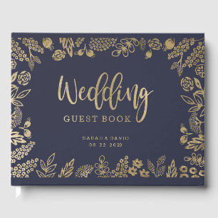 Schönes Gold Foil Wedding Gästebuch