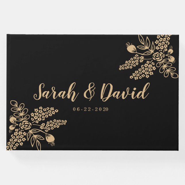 Schönes Gold Foil Wedding Gästebuch (Vorderseite)