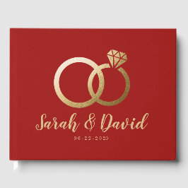 Schönes Gold Foil Wedding Gästebuch