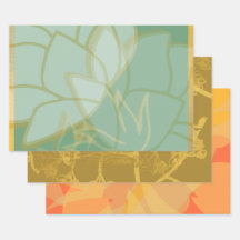Schönes Gold Turquoise Orange Floral