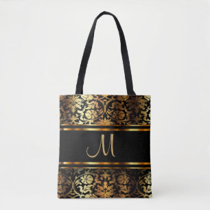 Schönes Gold- und Black-Damaskus-Design Tasche
