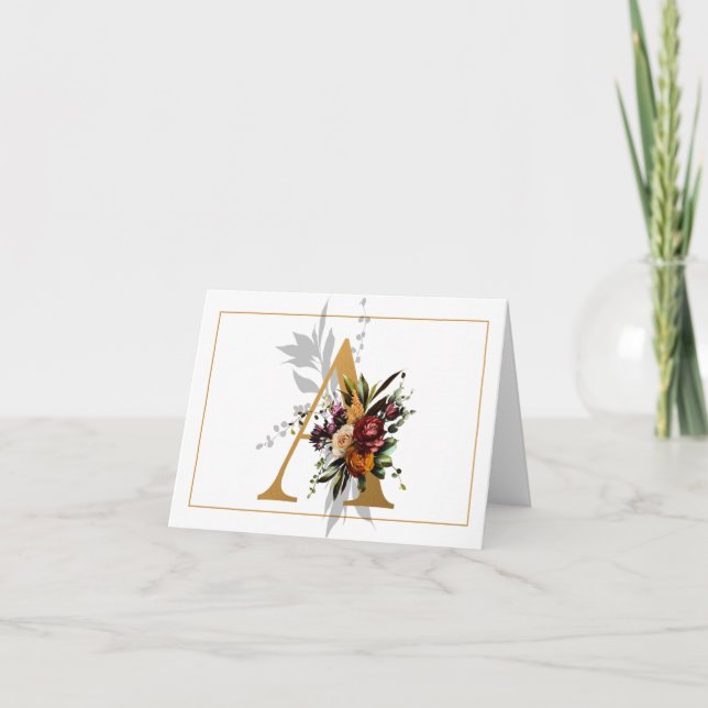 SCHÖNES GOLD- UND BLUMENMONOGRAMM A (Vorderseite)