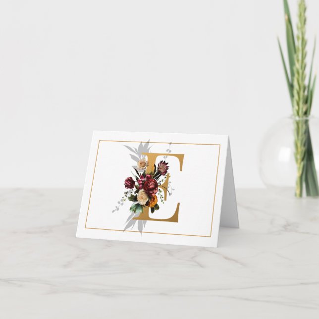 SCHÖNES GOLD- UND BLUMENMONOGRAMM E (Vorderseite)