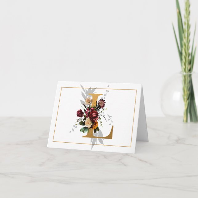 SCHÖNES GOLD- UND BLUMENMONOGRAMM L (Vorderseite)