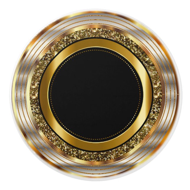 Schönes Gold und Schwarz Keramikknauf (Vorderseite)