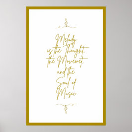 Schönes Goldenes Musikangebot mit weißem Hintergru Poster