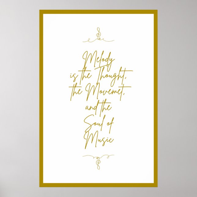 Schönes Goldenes Musikangebot mit weißem Hintergru Poster (Vorne)