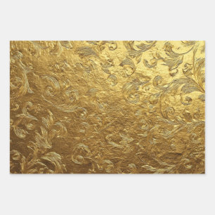 Schönes goldenes Muster Geschenkpapier Set