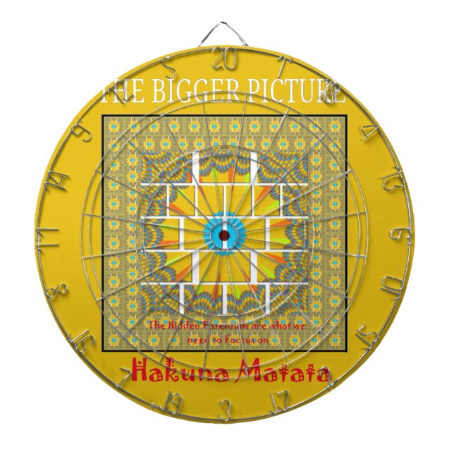 Schönes, goldgelb phantastisches Grafikdesign Dartscheibe (vorne)