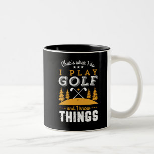 Schönes Golfangebot Golf spielen und ich kenne Di Zweifarbige Tasse