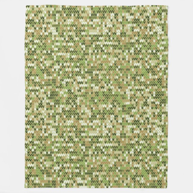 Schönes grandioses Strick in grüner Olivenfarbe Fleecedecke (Vorderseite)