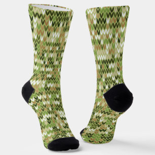 Schönes grandioses Strick in grüner Olivenfarbe Socken