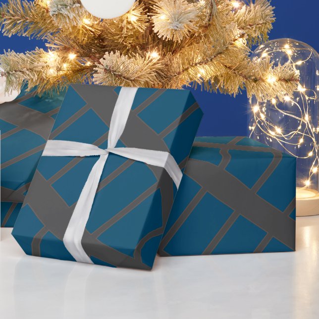 Schönes graues BLAU-Wrapping Paper Geschenkpapier (Feiertage)