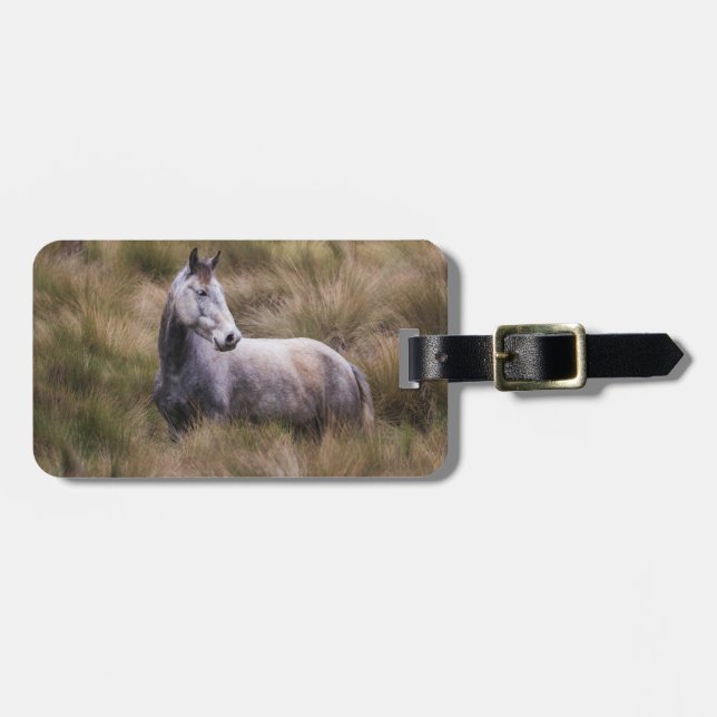 Schönes graues, farbiges Pferd Gepäckanhänger (Vorderseite horizontal)