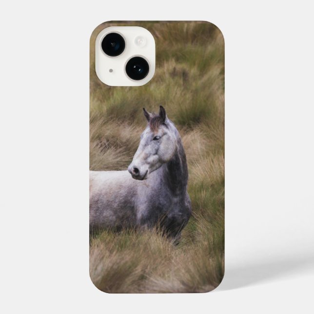 Schönes graues, farbiges Pferd iPhone 14 Hülle (Rückseite)