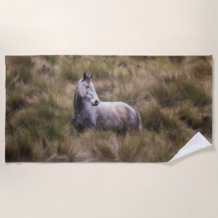 Schönes graues, farbiges Pferd Strandtuch