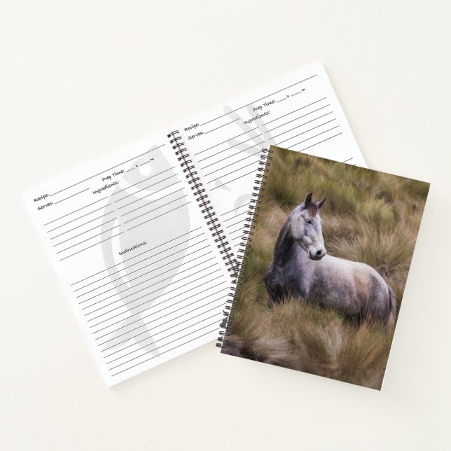 Schönes graues Pferd Notizbuch (Innenseite)