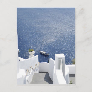 Schönes Griechenland Santorini Weißes Haus Postkarte