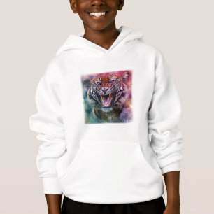 Schönes Growling Bengalisch Tiger Face Foto Hoodie