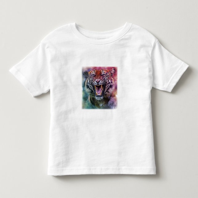 Schönes Growling Bengalisch Tiger Face Foto Kleinkind T-shirt (Vorderseite)