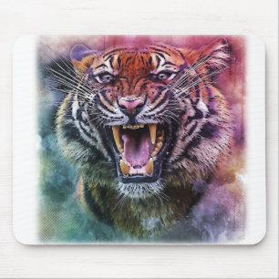 Schönes Growling Bengalisch Tiger Face Foto Mousepad