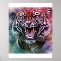 Schönes Growling Bengalisch Tiger Face Foto
