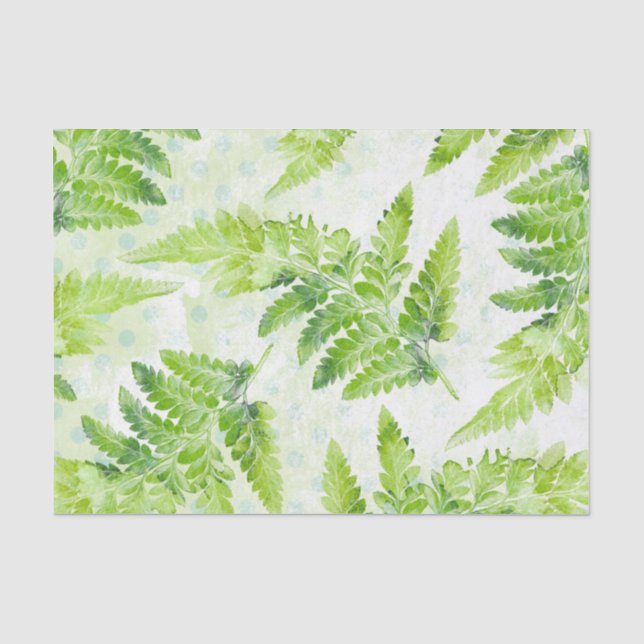 Schönes, grünes, botanisches Aquarellmuster Seidenpapier (Vorderseite)