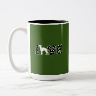Schönes grünes Geschenk für Whippet-Liebhaber mit Zweifarbige Tasse