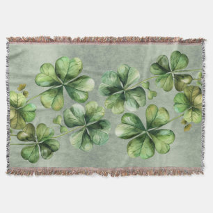 Schönes grünes Kleeblatt Decke