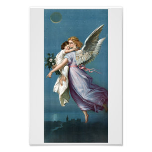 Schönes Guardian Angel Malerei Fotodruck