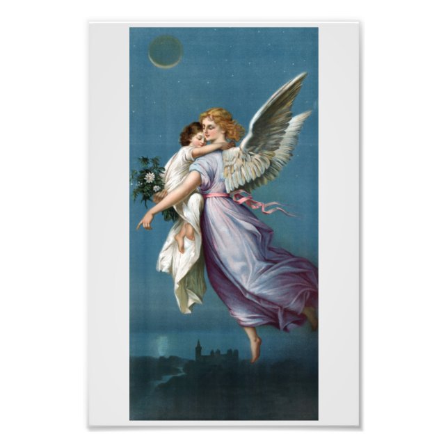 Schönes Guardian Angel Malerei Fotodruck (Vorne)