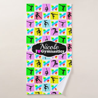 SCHÖNES GYMNASTICS-BUTTERFLY-DESIGN BADEHANDTUCH