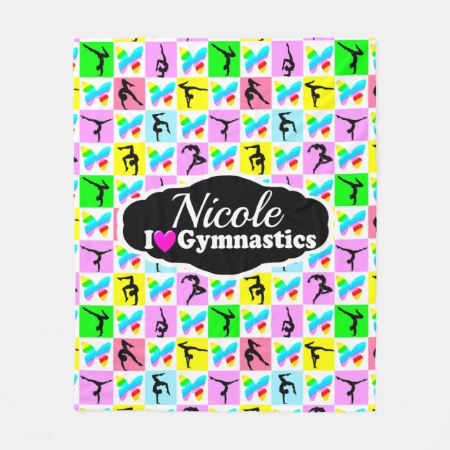 SCHÖNES GYMNASTICS-BUTTERFLY-DESIGN FLEECEDECKE (Vorderseite)