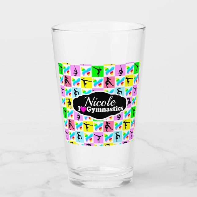 SCHÖNES GYMNASTICS-BUTTERFLY-DESIGN GLAS (Vorderseite)