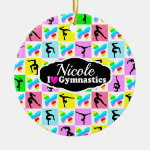 SCHÖNES GYMNASTICS-BUTTERFLY-DESIGN KERAMIK ORNAMENT