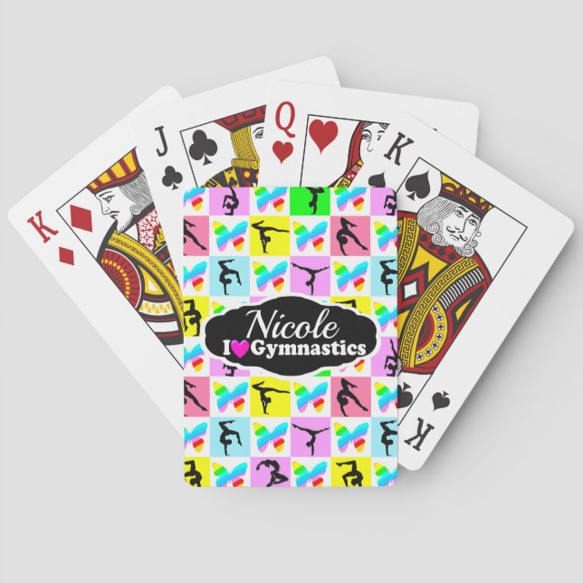 SCHÖNES GYMNASTICS-BUTTERFLY-DESIGN SPIELKARTEN (Rückseite)