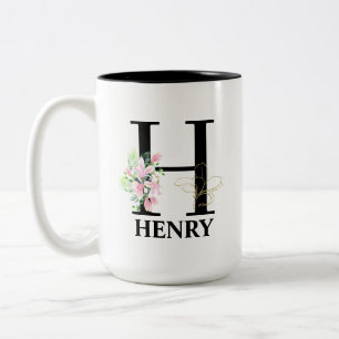 Schönes H-Monogramm Initiale Zweifarbige Tasse