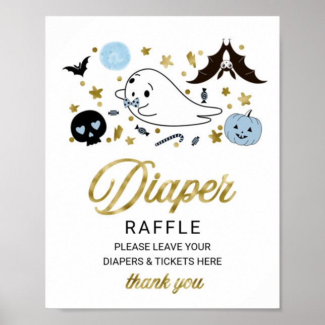 Schönes Halloween Baby Duschdusche Windeln Raffle  Poster (Vorne)