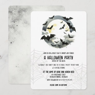 Schönes Halloween-Party für Fledermäuse Einladung
