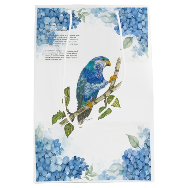 Schönes handgemalt gefährdetes Lorikeet Mittlere Geschenktüte (Vorderseite)