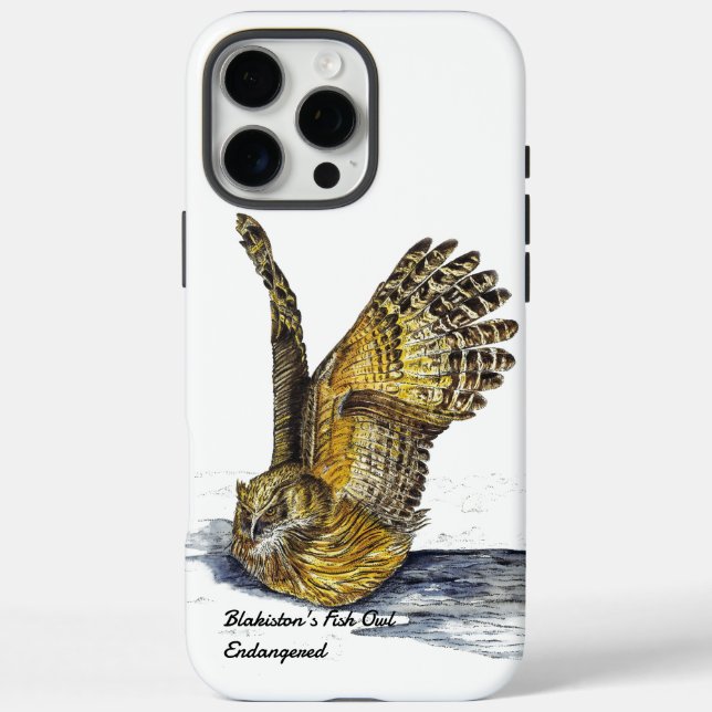 Schönes handgemaltes gefährdetes Fischugel (Vogel) iPhone 16 Pro Max Hülle (Rückseite)