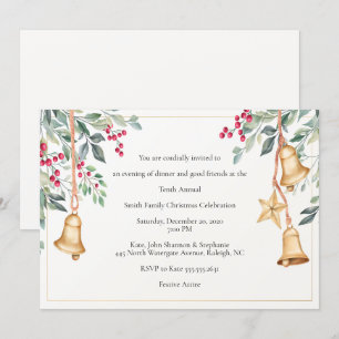 Schönes handgezeichnet Weihnachtsfest-Party Einladung