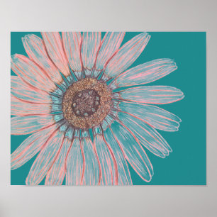 Schönes Handgezeichnetes Blume Poster