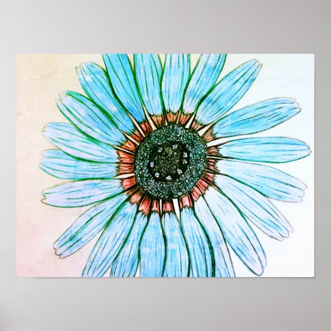 Schönes Handgezeichnetes Blume Poster (Vorne)